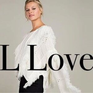 White Fringe Cable-Knit Women's SweaterNO LONGER MADE! M/L LLove